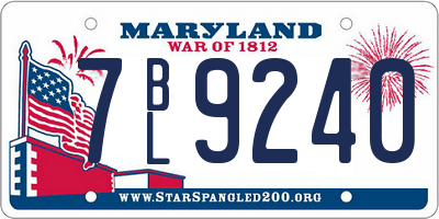 MD license plate 7BL9240