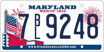 MD license plate 7BL9248