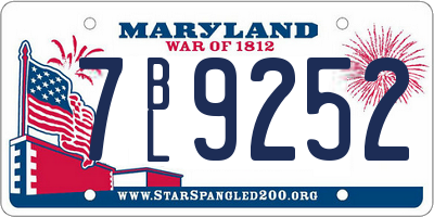 MD license plate 7BL9252