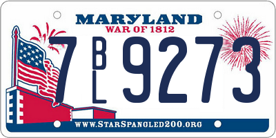 MD license plate 7BL9273