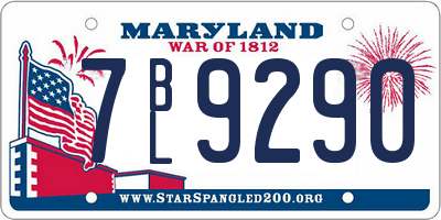 MD license plate 7BL9290