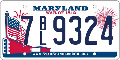 MD license plate 7BL9324