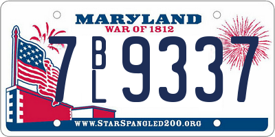 MD license plate 7BL9337