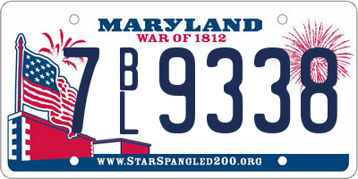 MD license plate 7BL9338
