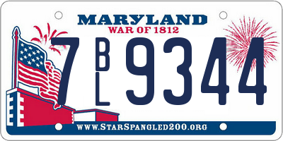 MD license plate 7BL9344