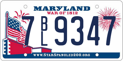 MD license plate 7BL9347