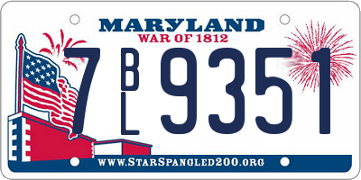 MD license plate 7BL9351