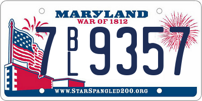 MD license plate 7BL9357
