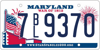 MD license plate 7BL9370