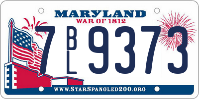 MD license plate 7BL9373