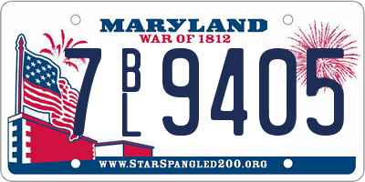 MD license plate 7BL9405