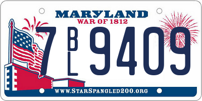 MD license plate 7BL9409