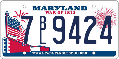 MD license plate 7BL9424