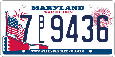 MD license plate 7BL9436