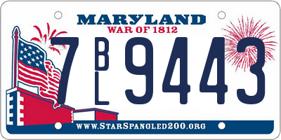MD license plate 7BL9443