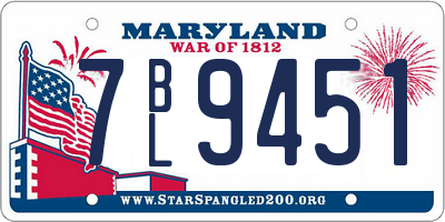 MD license plate 7BL9451