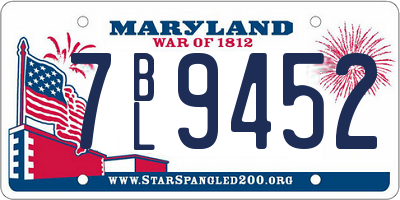 MD license plate 7BL9452