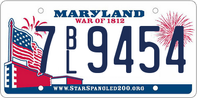 MD license plate 7BL9454