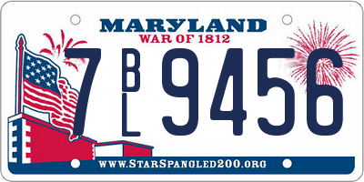 MD license plate 7BL9456