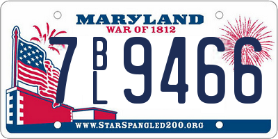 MD license plate 7BL9466