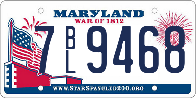 MD license plate 7BL9468
