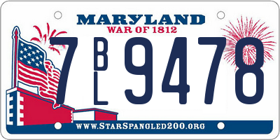 MD license plate 7BL9478