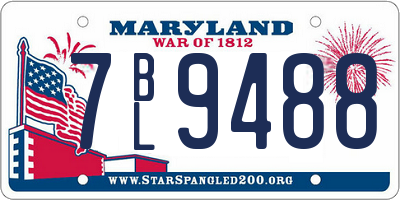 MD license plate 7BL9488