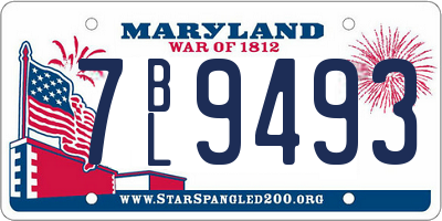 MD license plate 7BL9493