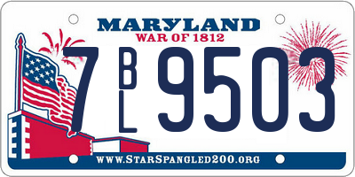 MD license plate 7BL9503