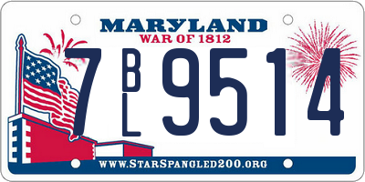 MD license plate 7BL9514