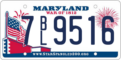 MD license plate 7BL9516