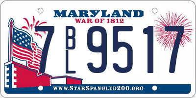 MD license plate 7BL9517