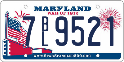 MD license plate 7BL9521