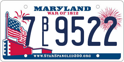 MD license plate 7BL9522