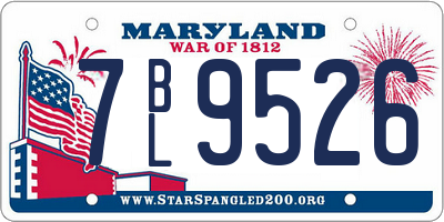 MD license plate 7BL9526