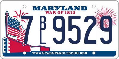 MD license plate 7BL9529