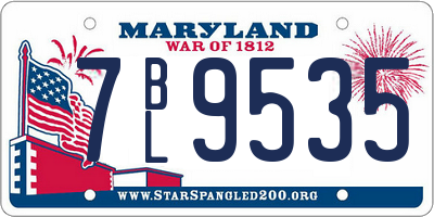 MD license plate 7BL9535