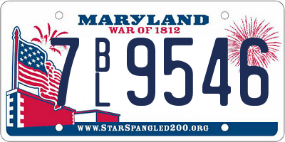 MD license plate 7BL9546