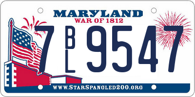 MD license plate 7BL9547