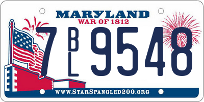 MD license plate 7BL9548