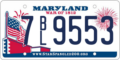 MD license plate 7BL9553