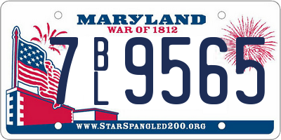 MD license plate 7BL9565