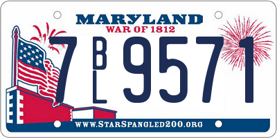MD license plate 7BL9571