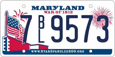 MD license plate 7BL9573