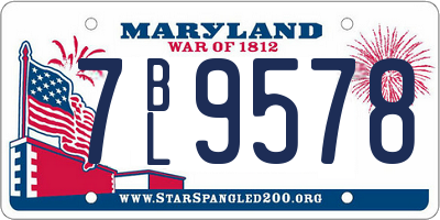 MD license plate 7BL9578