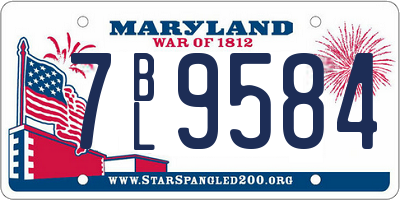 MD license plate 7BL9584