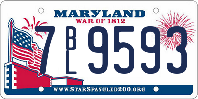 MD license plate 7BL9593