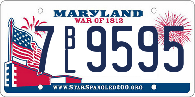 MD license plate 7BL9595