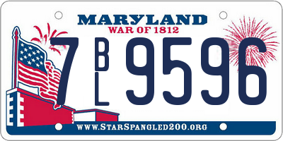 MD license plate 7BL9596