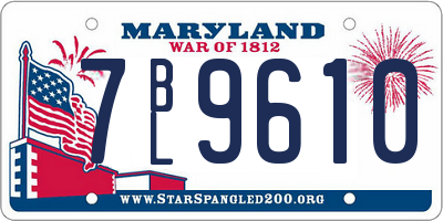 MD license plate 7BL9610
